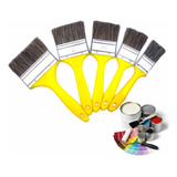 Kit 5 Pincel De Pintura P Parede Trincha Multiuso Tinta