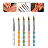 Kit 5 Pincel P Aplicação Gel Fibra Acrygel Aspiral Promoção