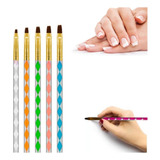 Kit 5 Pincel P Aplicação Gel Uv Led Fibra Acrygel Espiral