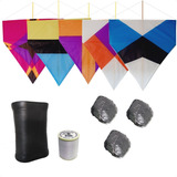 Kit 5 Pipa 58cm Com Rabiola Lata Oval C 500jds Linha 10