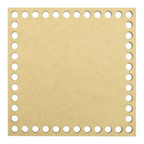 Kit 5 Placa Base Quadrado Cesto Fio D Malha Croche 15x15 Mdf