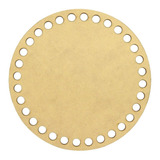 Kit 5 Placa Base Redonda Cesto Fio De Malha Croche 20cm Mdf