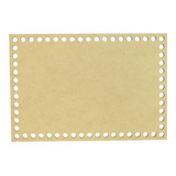 Kit 5 Placa Base Retangular Cesto Fio Malha Croche 25x17 Mdf