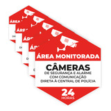Kit 5 Placa Monitoramento 24h Por Câmeras De Segurança 32x28