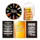 Kit 5 Placas Decorativas Com Frases Bar Cervejas Bebidas