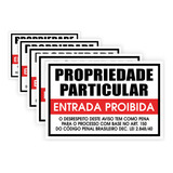 Kit 5 Placas Ps 2mm Propriedade Particular Entrada Proibida