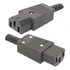 Kit 5 Plug Conector Tomada Ac Tripolar Para Montar Cabo Cor Preto