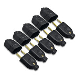 Kit 5 Plugue Pino Macho 10a 2p 5 Tomada Fêmea 10a Preto