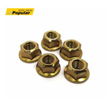 Kit 5 Porca Prisioneiro Coletor Escape Chave 12 8x1 25mm