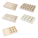 Kit 5 Porta Jóias Bandejas Veludo Organizadors P Bijuterias