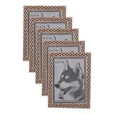 Kit 5 Porta Retrato 13x18 Marrom Claro Pvc Alto Relevo