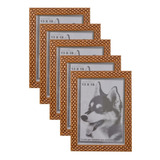 Kit 5 Porta Retrato Dourado 13x18 Pvc Alto Relevo