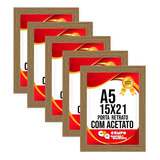 Kit 5 Porta Retrato Moldura A5 Lisa Para Foto 15x21 Parede