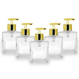 Kit 5 Porta Saboneteira Sabonete Liquido 250ml Válvula Luxo