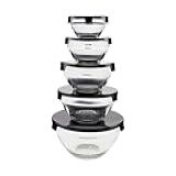 Kit 5 Potes Vidro Original Easy Open Tampa Empilhavel Frios Transparente Jogo De Vasilha Tigelas Bowls Marmitas P Armazenamento Comidas Frutas Verduras Legumes Frios 135ml 200ml 400ml 550ml 1000ml