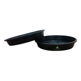 Kit 5 Pratos 14 Cm Diâmetro Para Vasos Pote Cor Preto