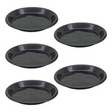 Kit 5 Pratos Para Vaso Redondo 30cm X 3cm Grande Preto