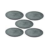 Kit 5 Pratos Raso Redondo Pedra Sabão Sobremesa E Bolos 22cm