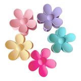 Kit 5 Presilha Piranha Flor Grande Cabelo Estilo Moda Beleza