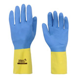 Kit 5 Prs Luva De Segurança Látex Neoprene Bicolor Proteção