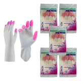 Kit 5 Prs Luva Latex Grossa Antialérgica Limpeza Lavar Louça