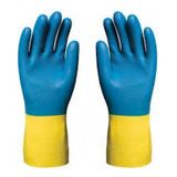 Kit 5 Prs Luva Látex Neoprene Bicolor Proteção Química Limpa