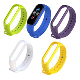Kit 5 Pulseira Mi Band 5 E 5 Silicone super Resistente Cor Da Pulseira Verde Limão roxo amarelo azul Royal branco