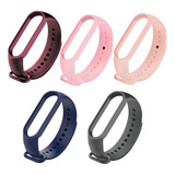 Kit 5 Pulseira Mi Band 5 E 5 Silicone super Resistente Cor Da Pulseira Vinho rosa Chicle rosa Bebê cinza Escuro azul Marinho