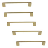Kit 5 Puxador Dourado Il 950 Metal 160mm Com Parafusos
