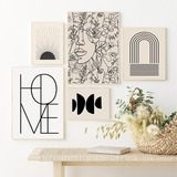 Kit 5 Quadros Decorativo