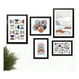 Kit 5 Quadros Decorativos Desenhos E Linhas Minimalistas