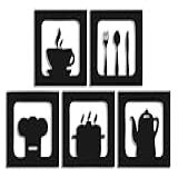 Kit 5 Quadros Decorativos Vazados De Parede MDF Sala Cozinha Quarto