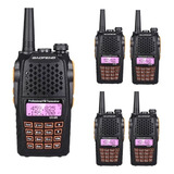Kit 5 Rádio Comunicador Baofeng Uv-6r Ht Dual Band U/vhf Fm Bandas De Freqüência 136 Mhz - 174mhz Cor Preto Bivolt