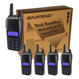 Kit 5 Rádios Comunicador Walk Talk Baofeng Dual Band Uv 82
