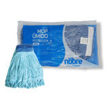 Kit 5 Refil Mop Úmido Ponta Dobrada Esfregão Limpeza Azul