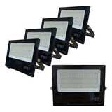 Kit 5 Refletor Holofote Smd Led 200w Bivolt Ip67 6500k