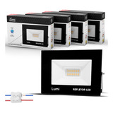 Kit 5 Refletor Led Holofote Smd Pro 30w Bivolt Ip67 Branco Quente