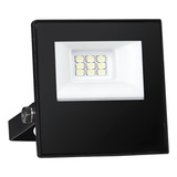Kit 5 Refletor Projetor Slim Led 10w Branco Frio Bivolt Ip65 Carcaça Preto Luz Branco frio 110v 220v