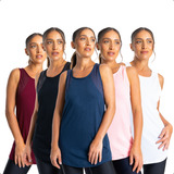 Kit 5 Regata Feminina Blusa Academia Fitness Detalhe Tela