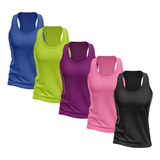 Kit 5 Regata Feminina Dryfit Academia Treino Camiseta Cavada