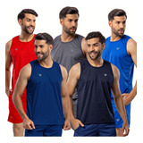 Kit 5 Regatas Camisa Dry Fit Blusinha Básica Lisa Masculina