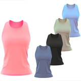 Kit 5 Regatas Femininas Dry Fit Moda Fitness Basica
