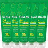Kit 5 Repelente De Insetos Sunlau Gel Com Icaridina 120g
