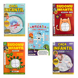 Kit 5 Revistas Passatempo Infantis Caça Palavras Cruzadas