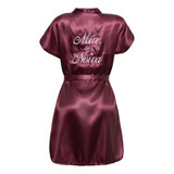Kit 5 Robes Hobby Roupão Noiva Bordado Personalizado Rwr