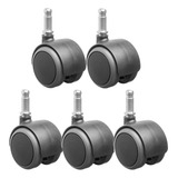 Kit 5 Rodinhas cadeira Anti Risco Roda Silicone Pu Pino 10mm