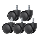 Kit 5 Rodízio Para Cadeira Anti Risco Roda Silicone Pu 50mm