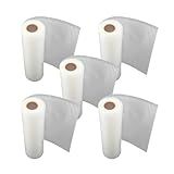 Kit 5 Rolos Saco A Vácuo Com Ranhuras Para Alimentos Multiuso Livre De BPA Rolo Contínuo De 5 Metros Largura 25cm 