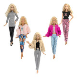 Kit 5 Roupinhas 5 Sapatos Para Boneca Barbie Roupa Inverno