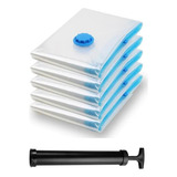 Kit 5 Sacos À Vácuo Guarda Roupa Organizador 50x60cm Bomba